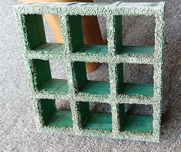 Groene glasvezel materiaal 38*38*38mm Dikte Geslepen Frp rooster anti-slip rooster