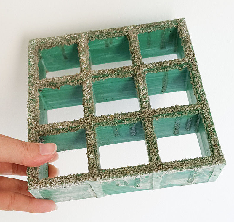Groene glasvezel materiaal 38*38*38mm Dikte Geslepen Frp rooster anti-slip rooster