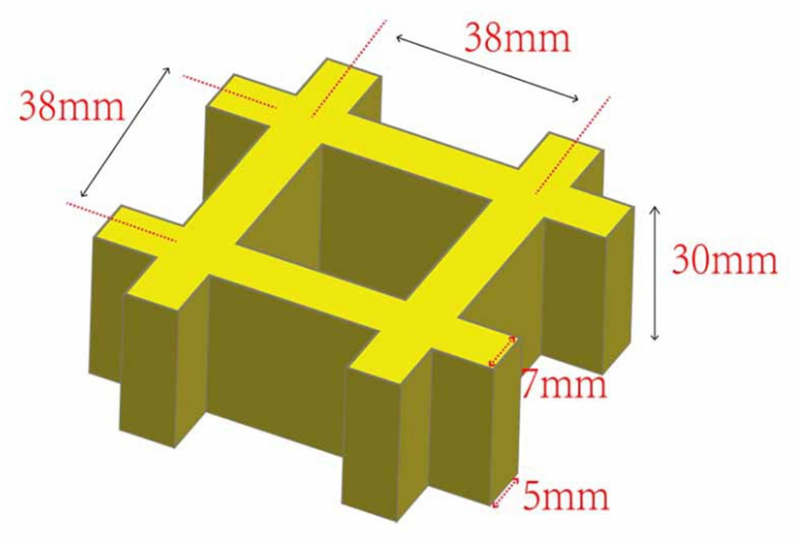 38*38*30mm FRP rooster voor wandelpad of platform