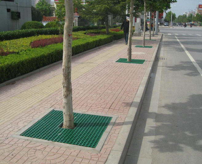 Groene FRP rooster voor platform of loopbrug gebruik en aangepaste grootte en kleur